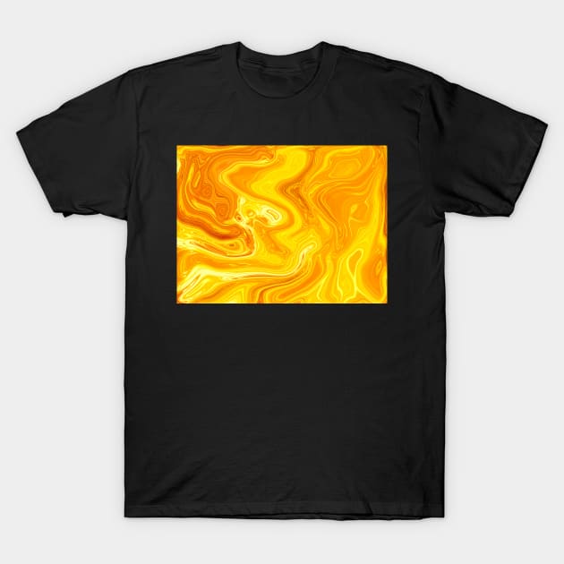 Holographic Liquid Marble, Molten Gold T-Shirt by Anna